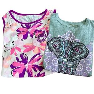 Bundle of 2 Girls Size 10-12 Summer Tops 🐘🌸- by Mudd & Justice